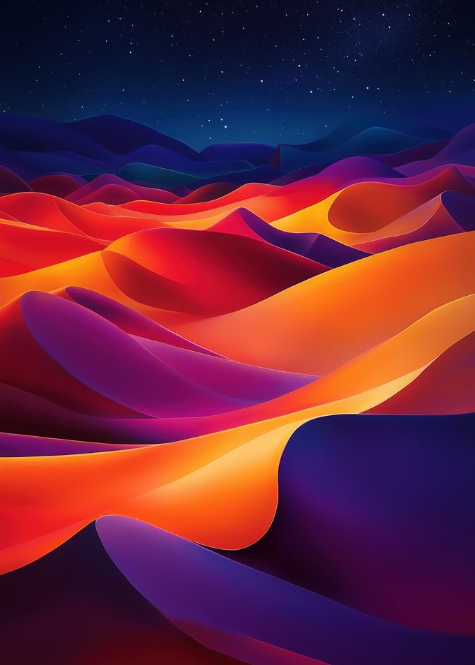 Abstract Desert Dunes Night