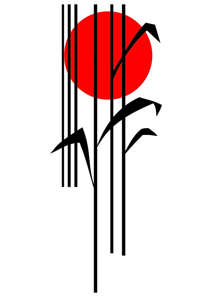 Red Sun and Bamboo