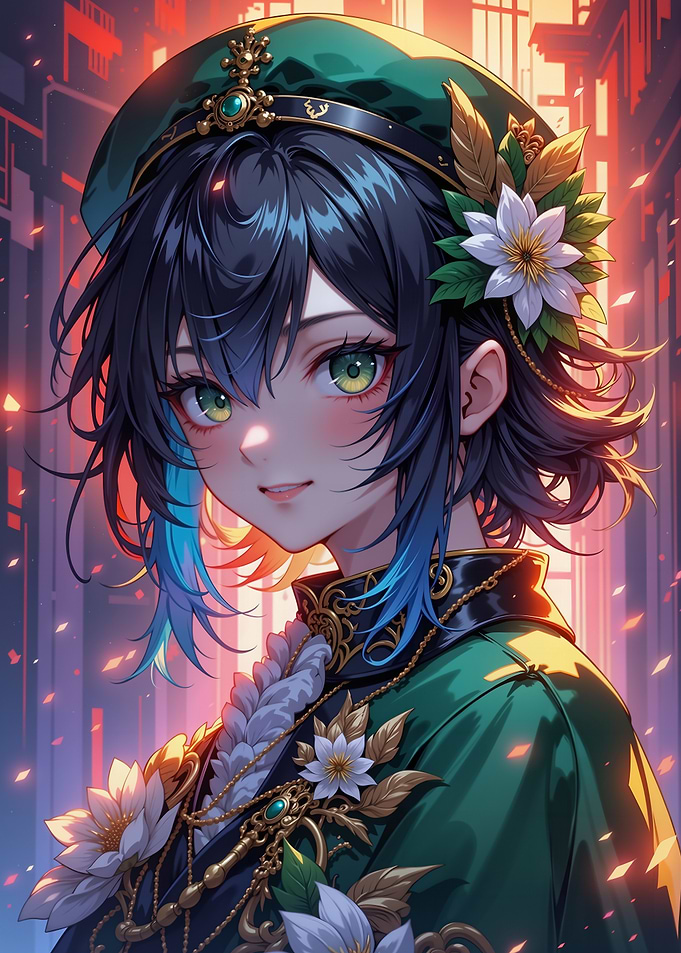 Anime Girl with Green Hat