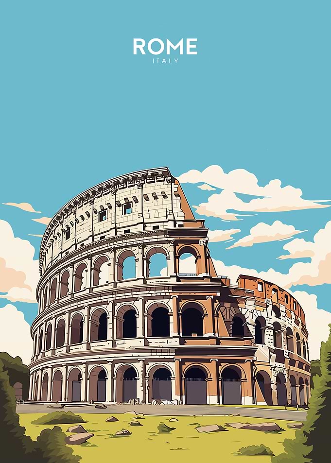 Colosseum Rome Illustration