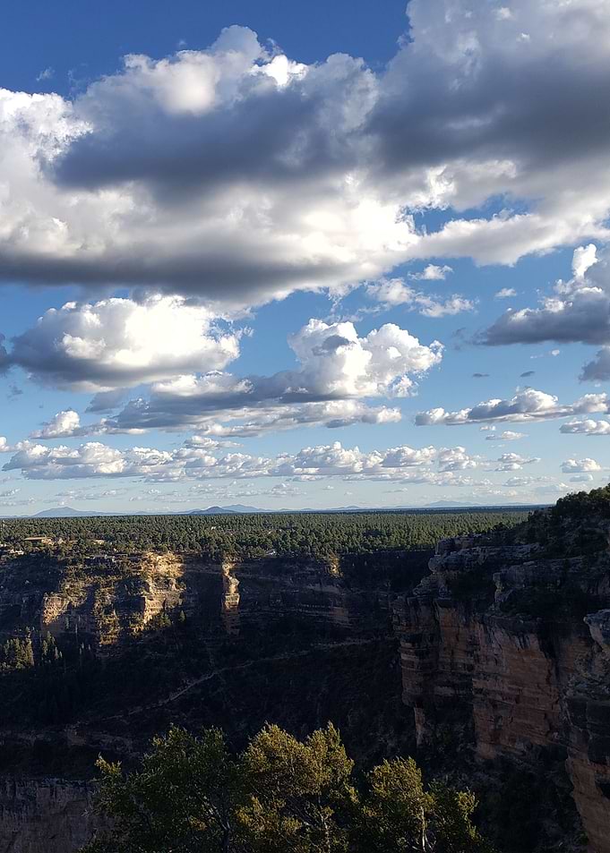 Grand Canyon Vista view with beautiful clouds