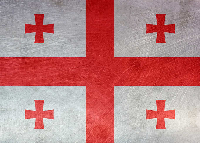 Georgian Flag on Metal