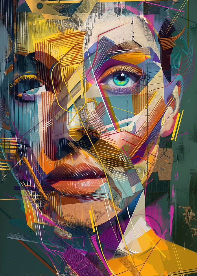 Abstract Portrait in Vibrant Colors