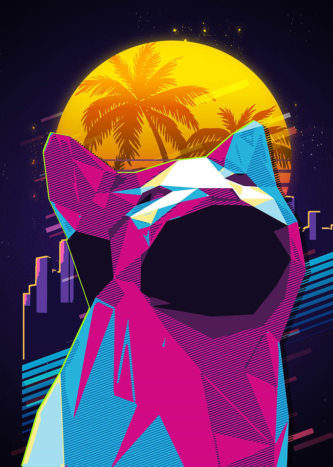 pop cat meme retro 80s