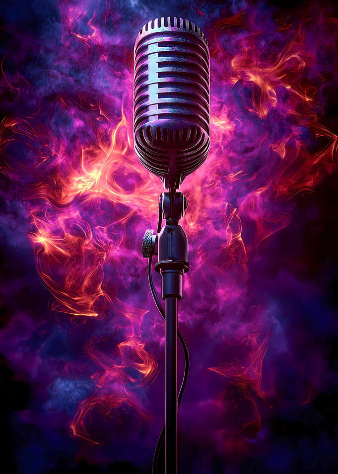 Vintage Microphone in Smoke