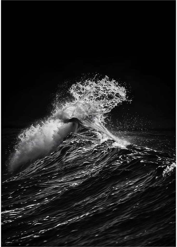 Monochrome Ocean Wave