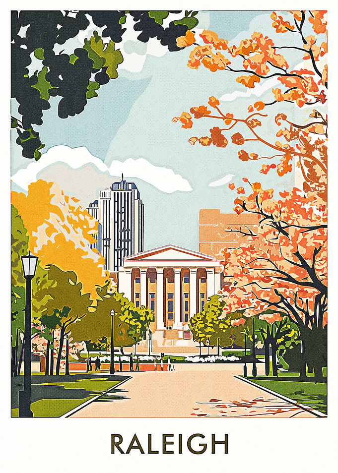 Raleigh Cityscape Poster