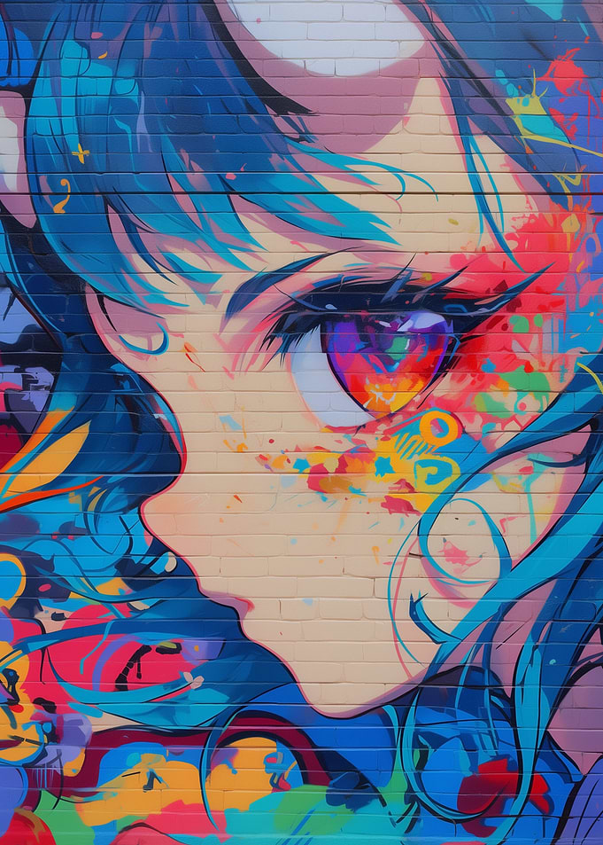 Anime Graffiti Mural