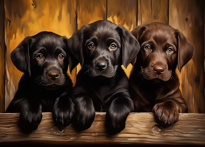 Three Labrador Puppies