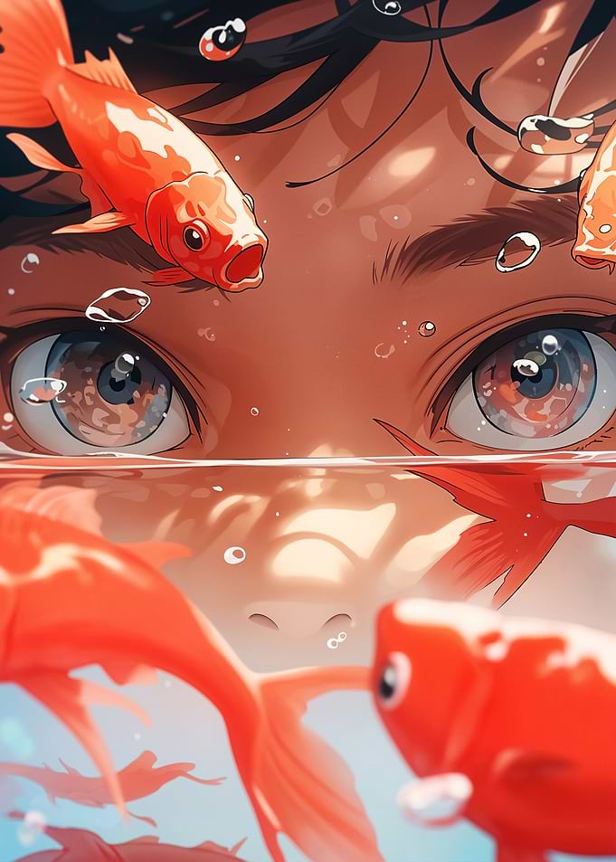 Anime Girl and Goldfish