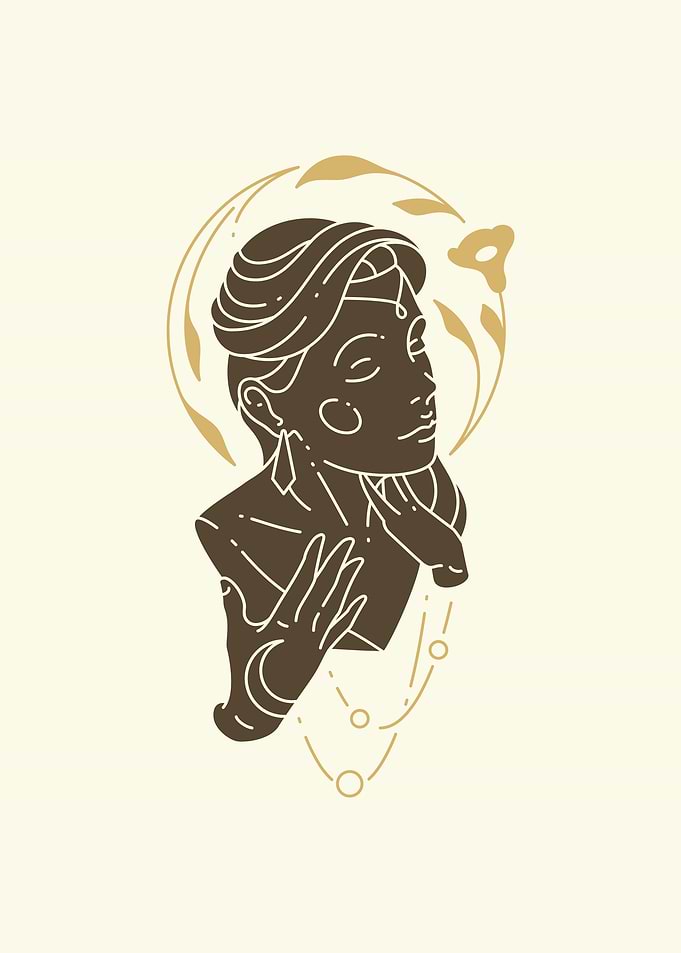 Woman with Floral Ornament