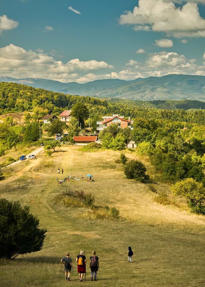 Hilltop View with Hikers - Bosnia