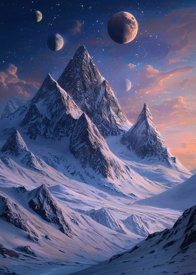 Snowy Mountain in Parallel Universe Landscape