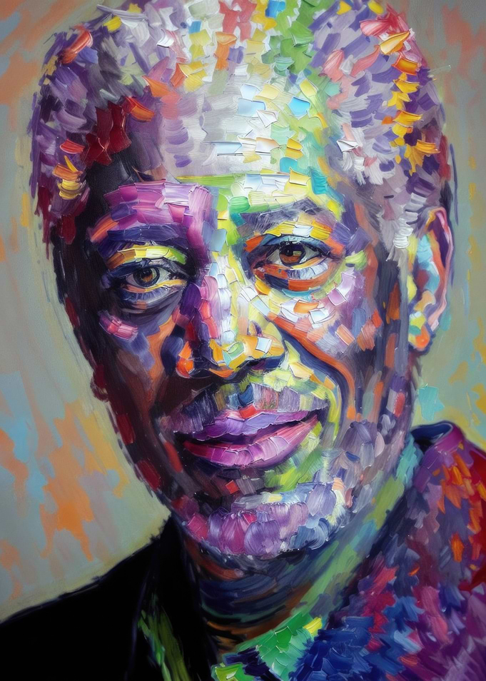 Morgan Freeman - Impasto Art
