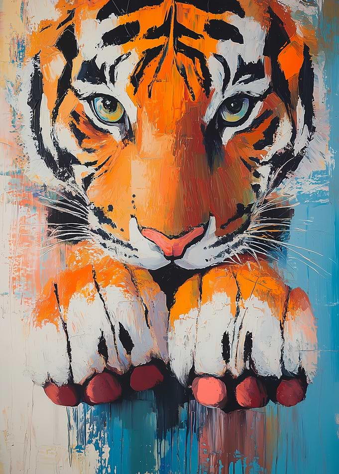 Tiger Close-Up Painting