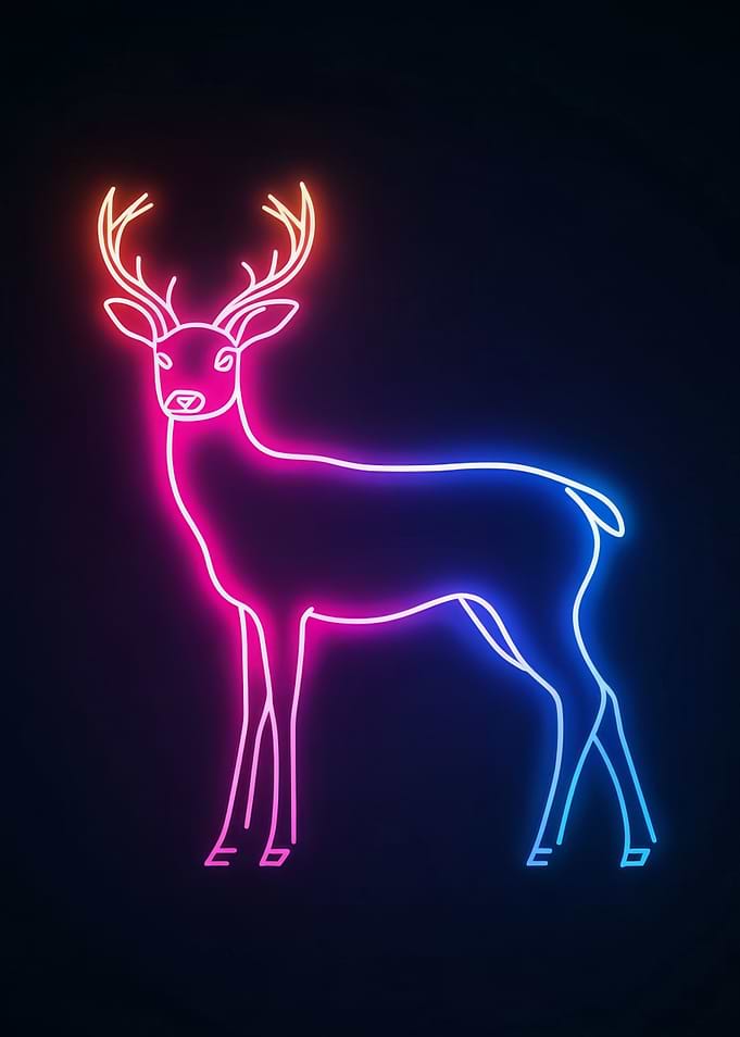 Neon Deer Outline