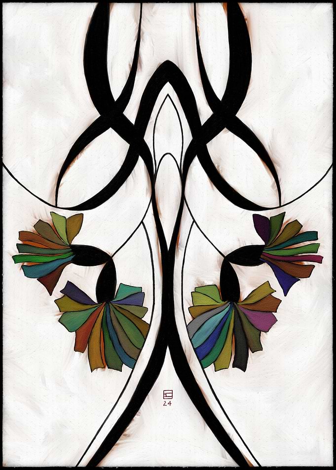 Abstract Art with Swirling Colours