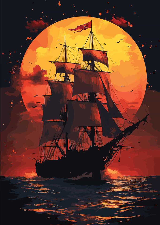 Ship at Sunset