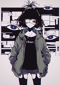 Anime Girl with Eyeballs