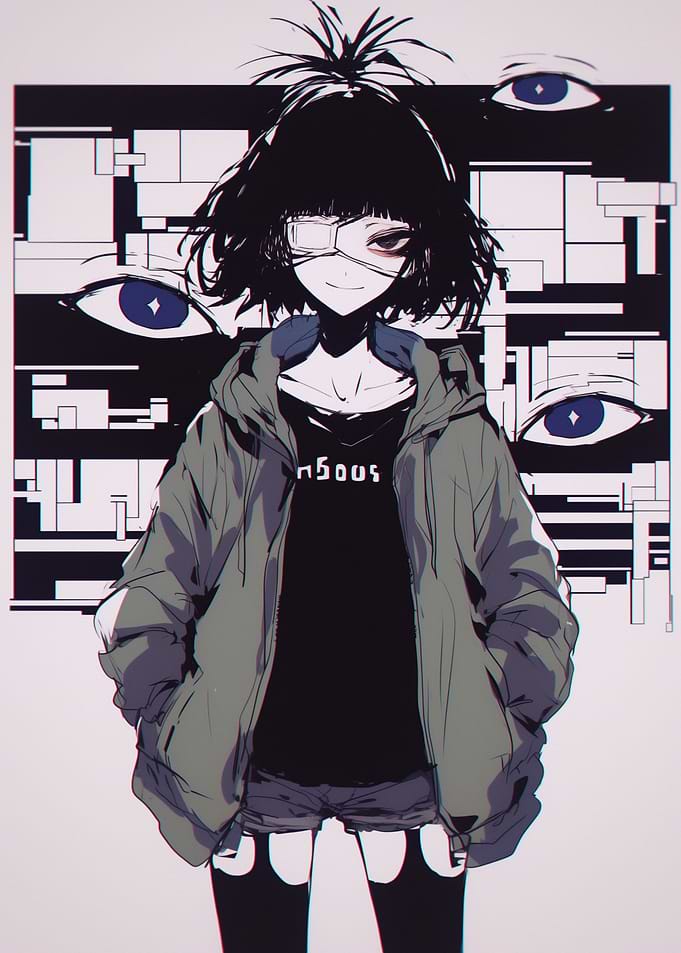 Anime Girl with Eyeballs