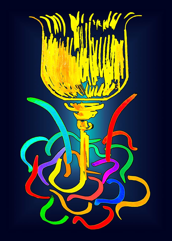 Abstract Golden Cup