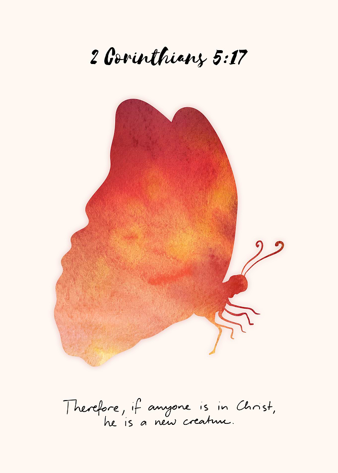 Butterfly Watercolor with Bible Verse