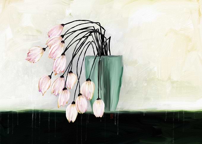 Wilted Flowers in Vase