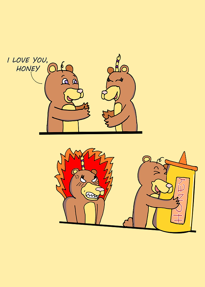 Honey Bear Couple in Love Comic