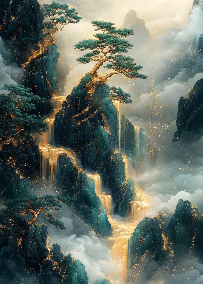 Golden Waterfall Mountain