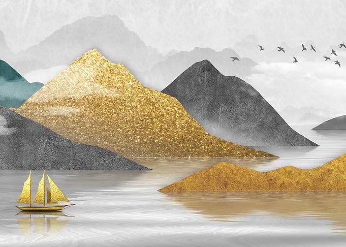 Abstract Golden Mountain
