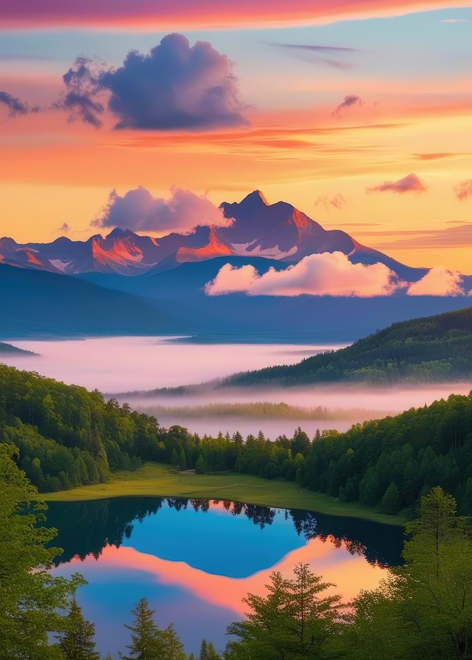 Mountain Lake Sunset