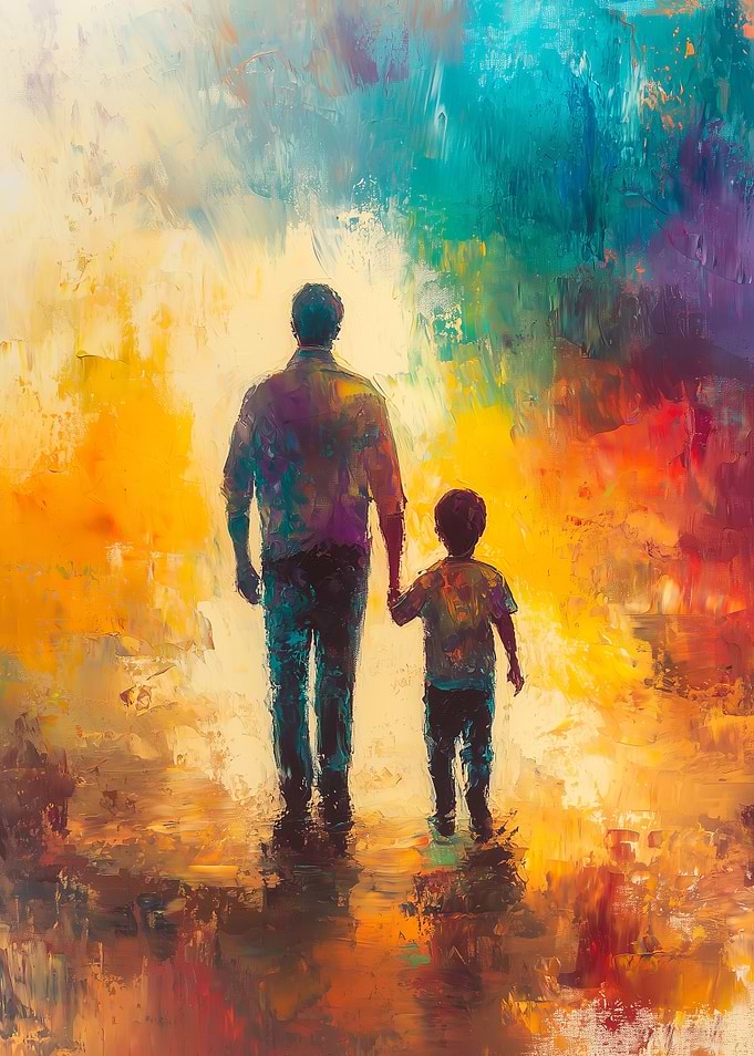 Father and Son Walking