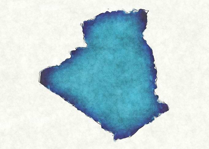 Algeria watercolor map