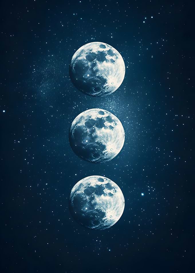 Triple Moon Night Sky