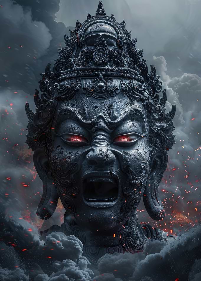 Angry Stone Buddha