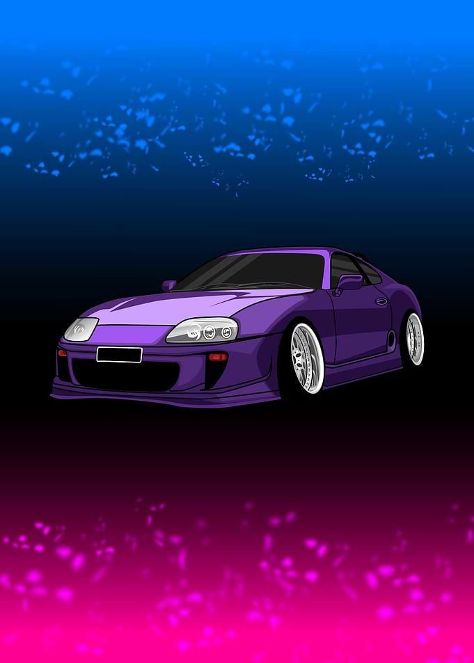 Purple Supra with Neon Lights