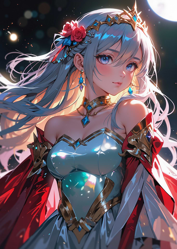Anime Princess with Blue Eyes