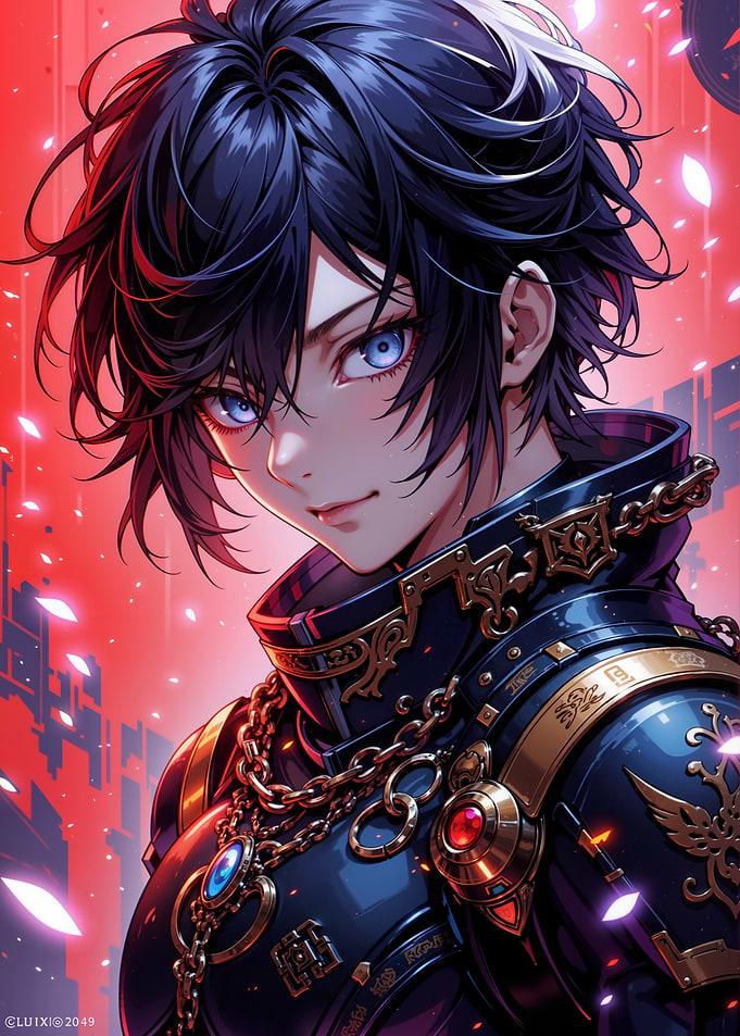 Anime Boy with Blue Eyes