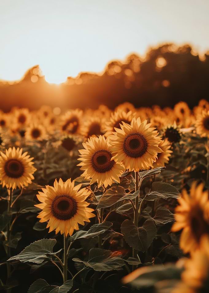 Sunflowers at Sunset