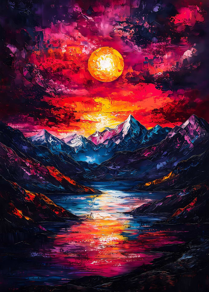 Sunset Mountain Lake