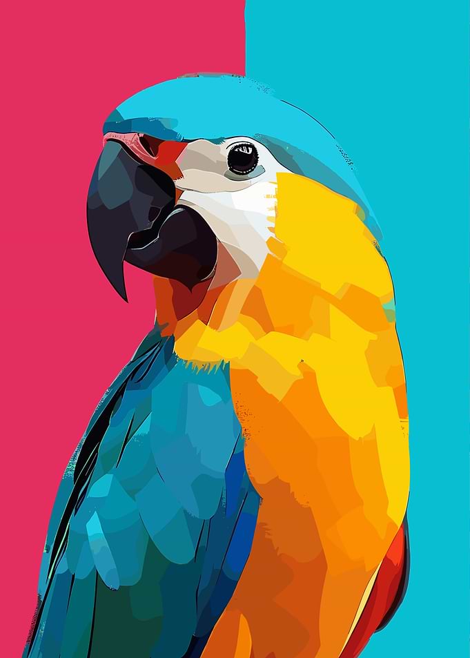 Colorful Parrot Portrait