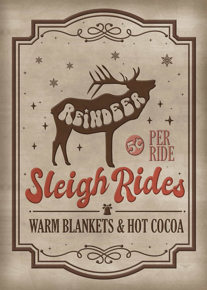 Vintage Sleigh Ride Poster
