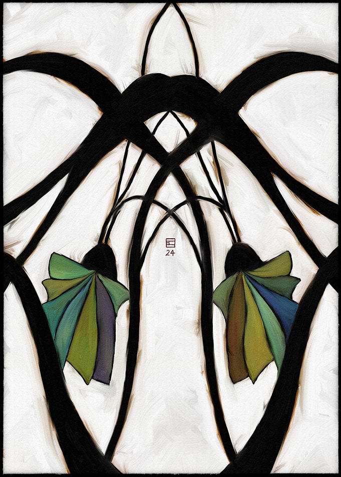 Abstract Art with Black Lines