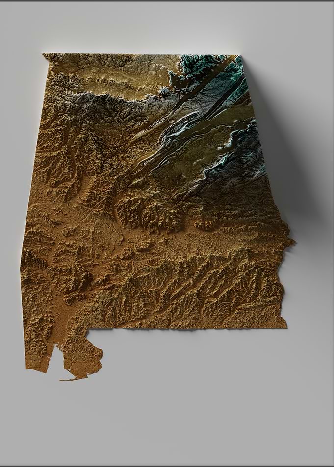 Alabama Topographic Map