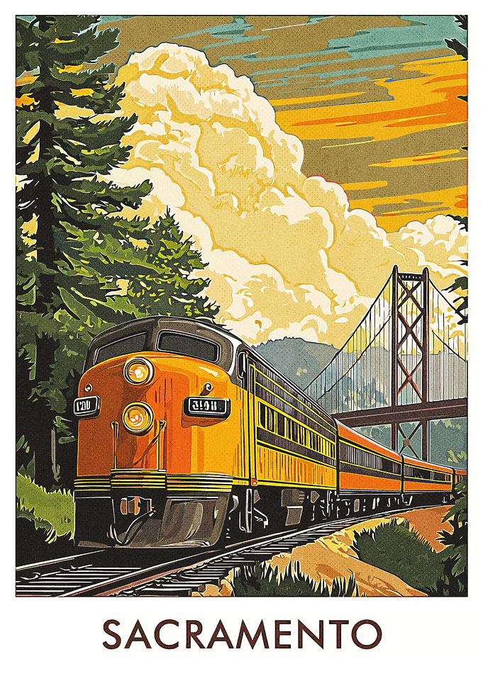 Sacramento Train Poster