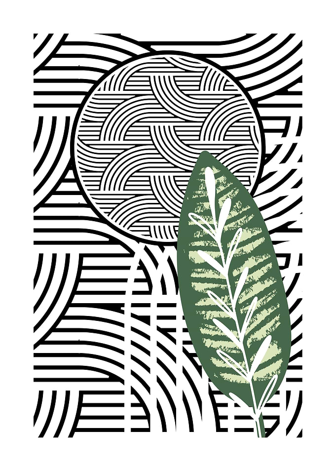 Abstract Leaf and Circle