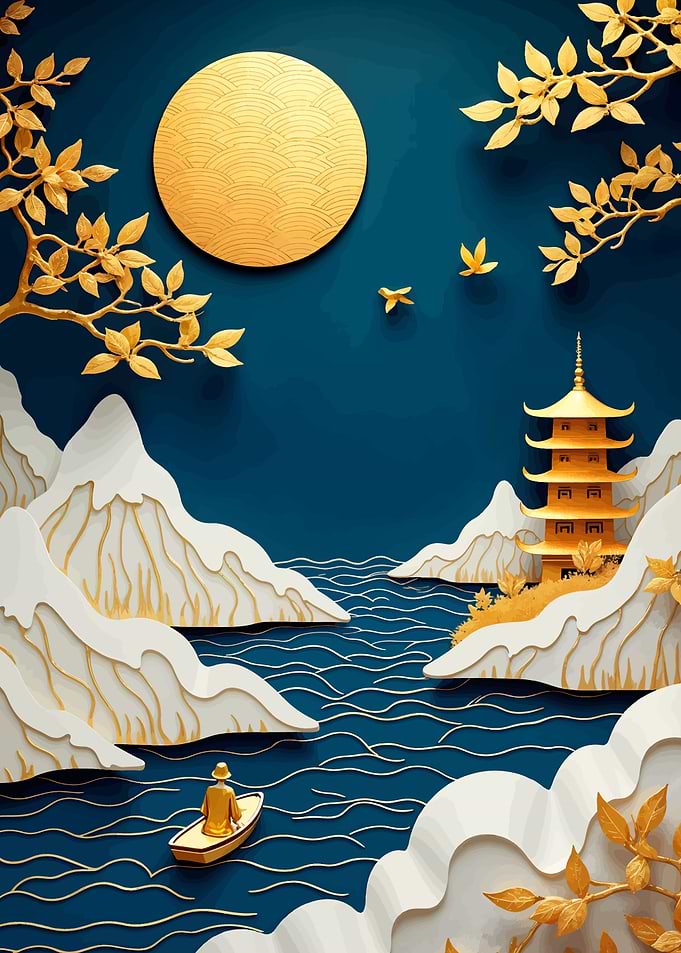 Golden Pagoda Landscape