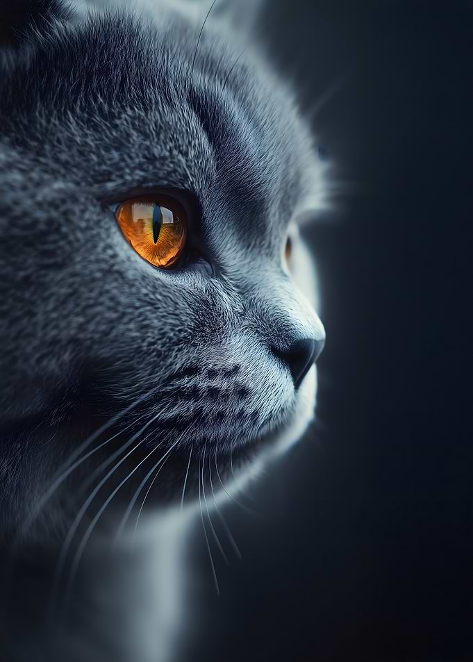 Close-up of a British Shorthair Cat's Face