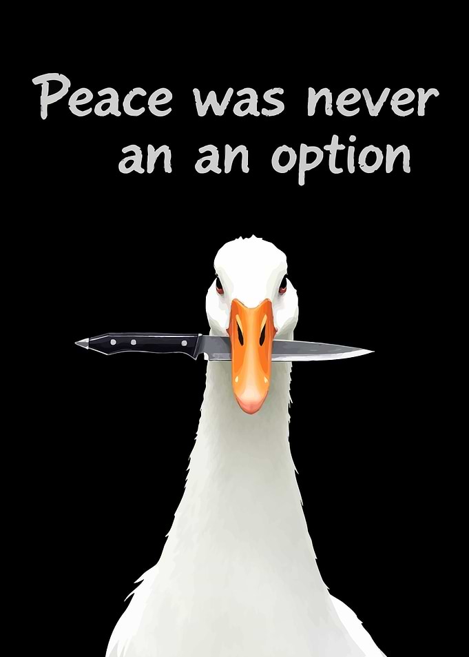 Goose with Knife