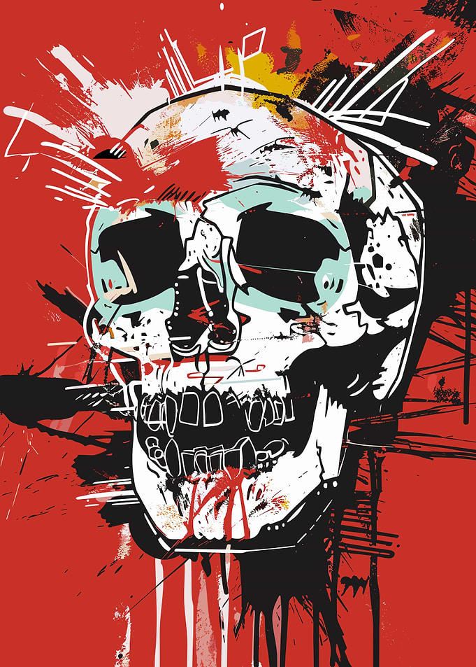 Grunge Skull Street Art